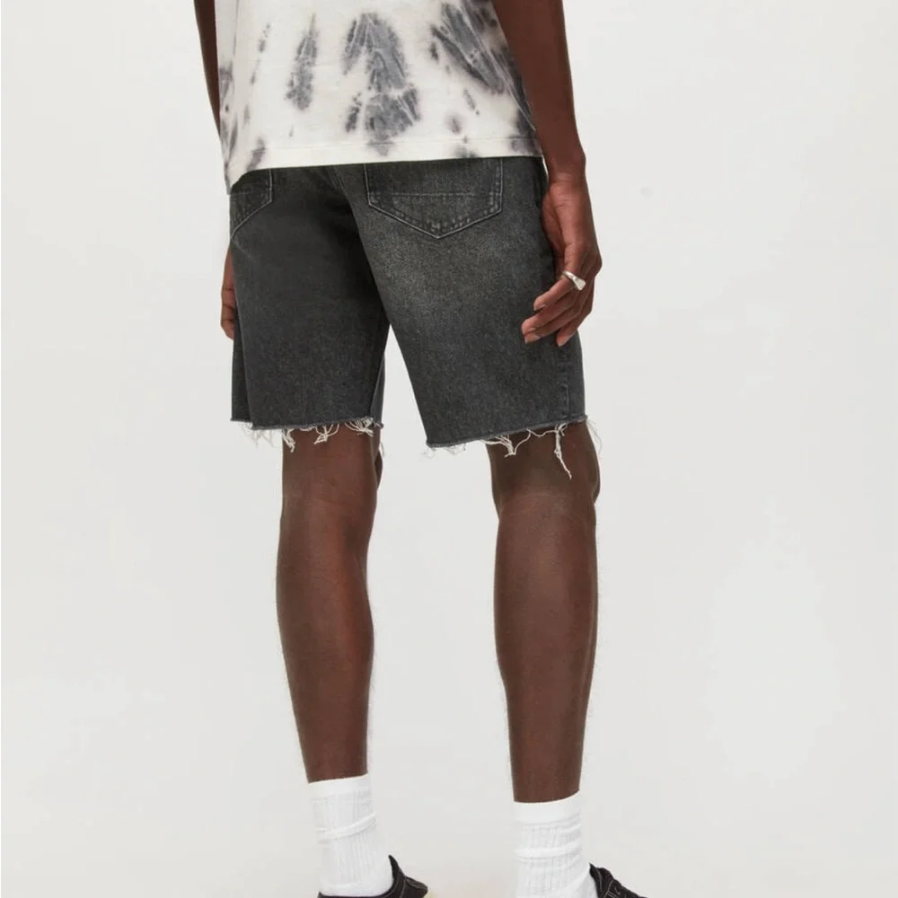 All Saints switch black washed skinny men’s shorts Sz 34 - Picture 3 of 11